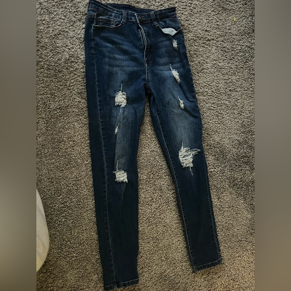 Shein dark blue jeans